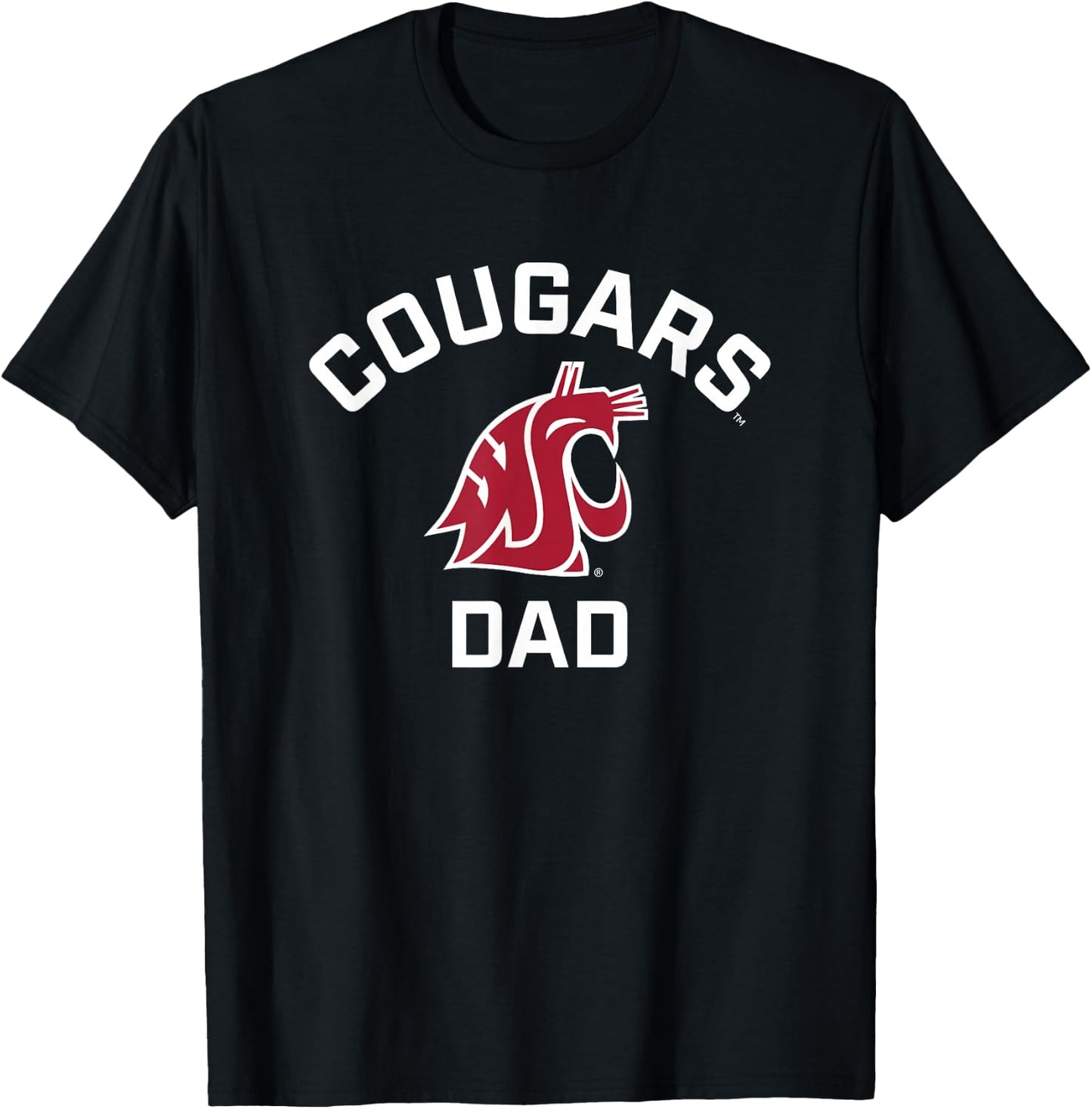 Washington State University Cougars Arched Dad T-Shirt - T-Shirt | Black