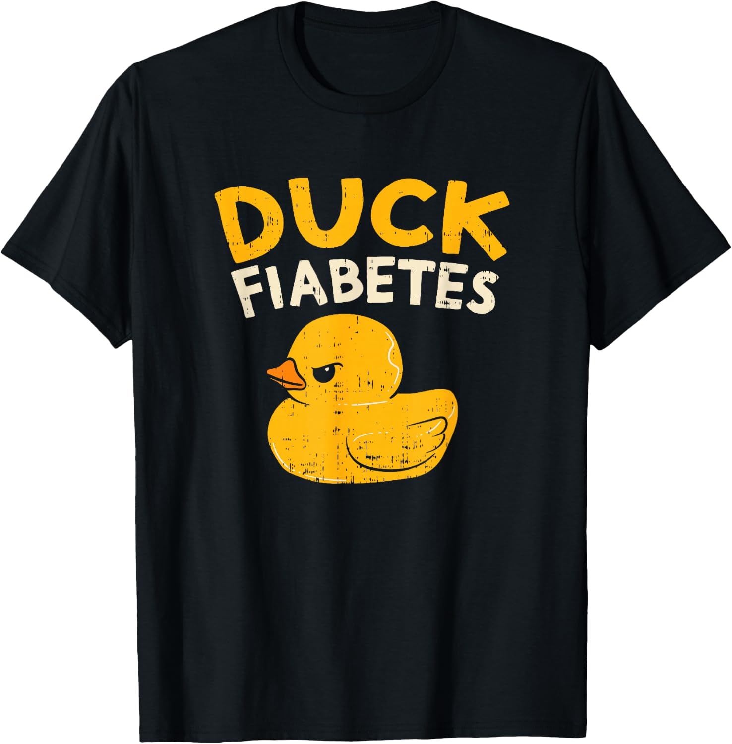Funny Diabetes Awareness I Duck Fiabetes I Cool Rubber Duck T-Shirt - T-Shirt | Black