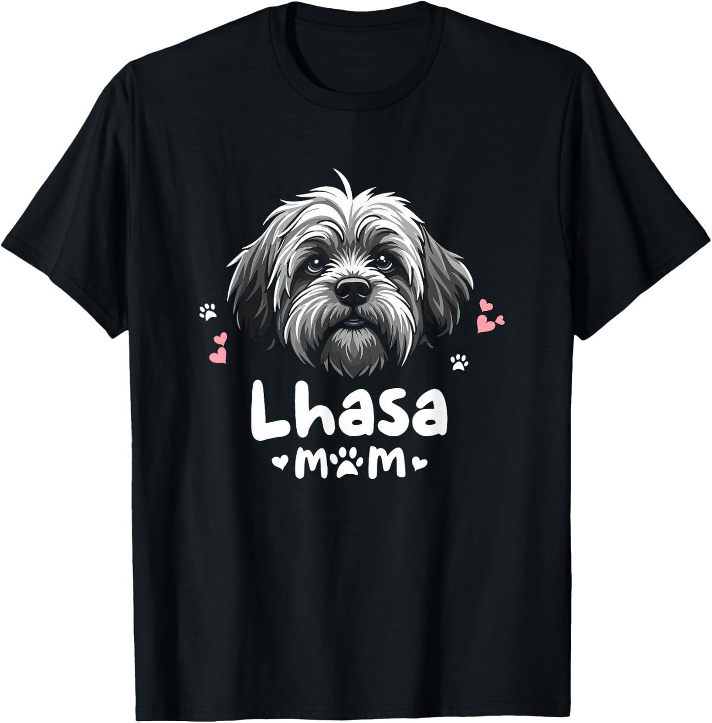 Lhasa Mom Lhasa Apso Dog T-Shirt - T-Shirt | Black