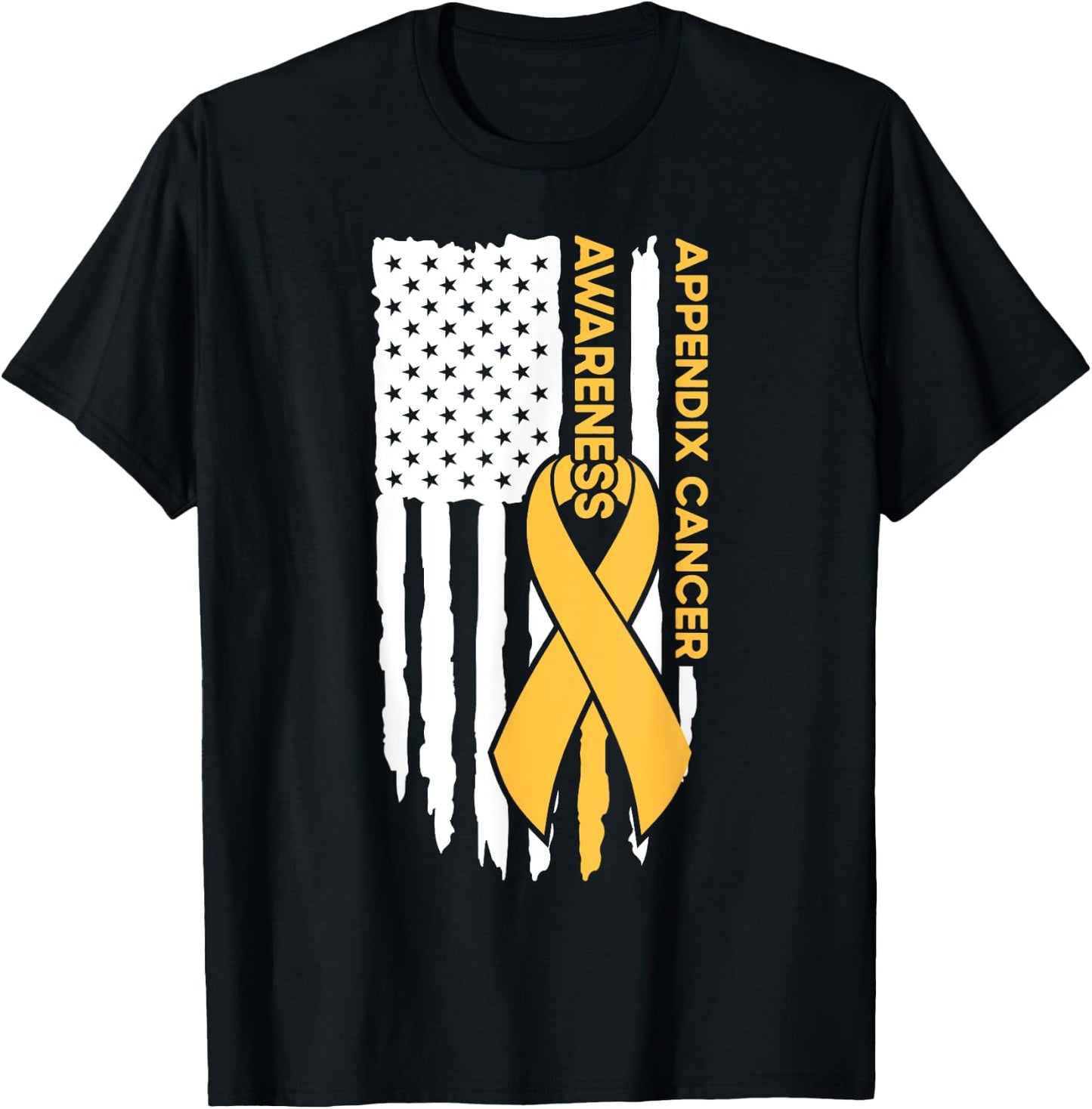 Appendix Cancer Awareness Flag Appendix Cancer T-Shirt - T-Shirt | Black