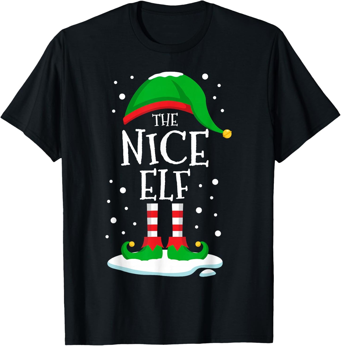 The Nice Elf Christmas Family Matching Xmas Group Funny T-Shirt - T-Shirt | Black