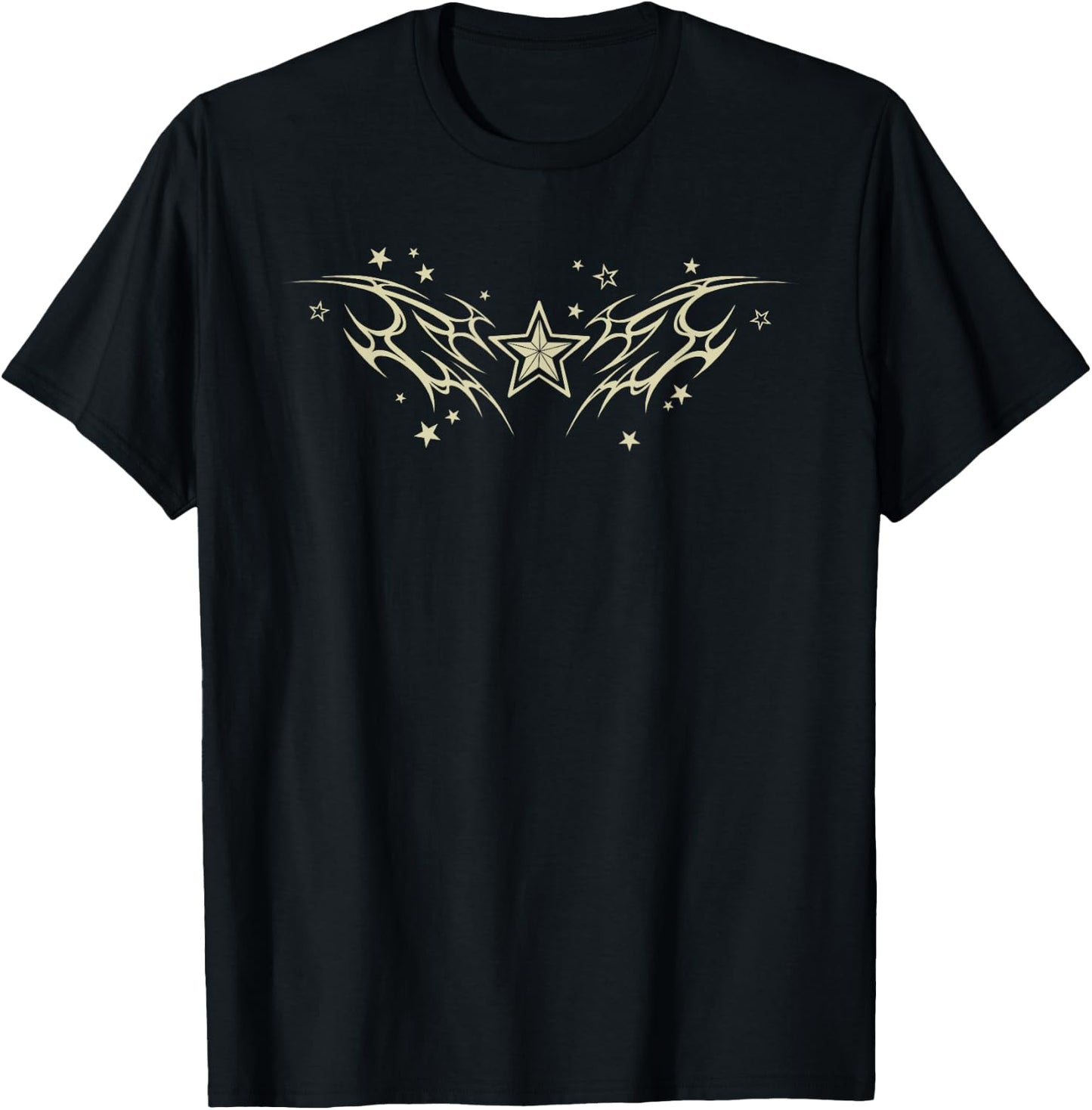 Y2K 90s Star Tattoo STYL Star T-Shirt - T-Shirt | Black