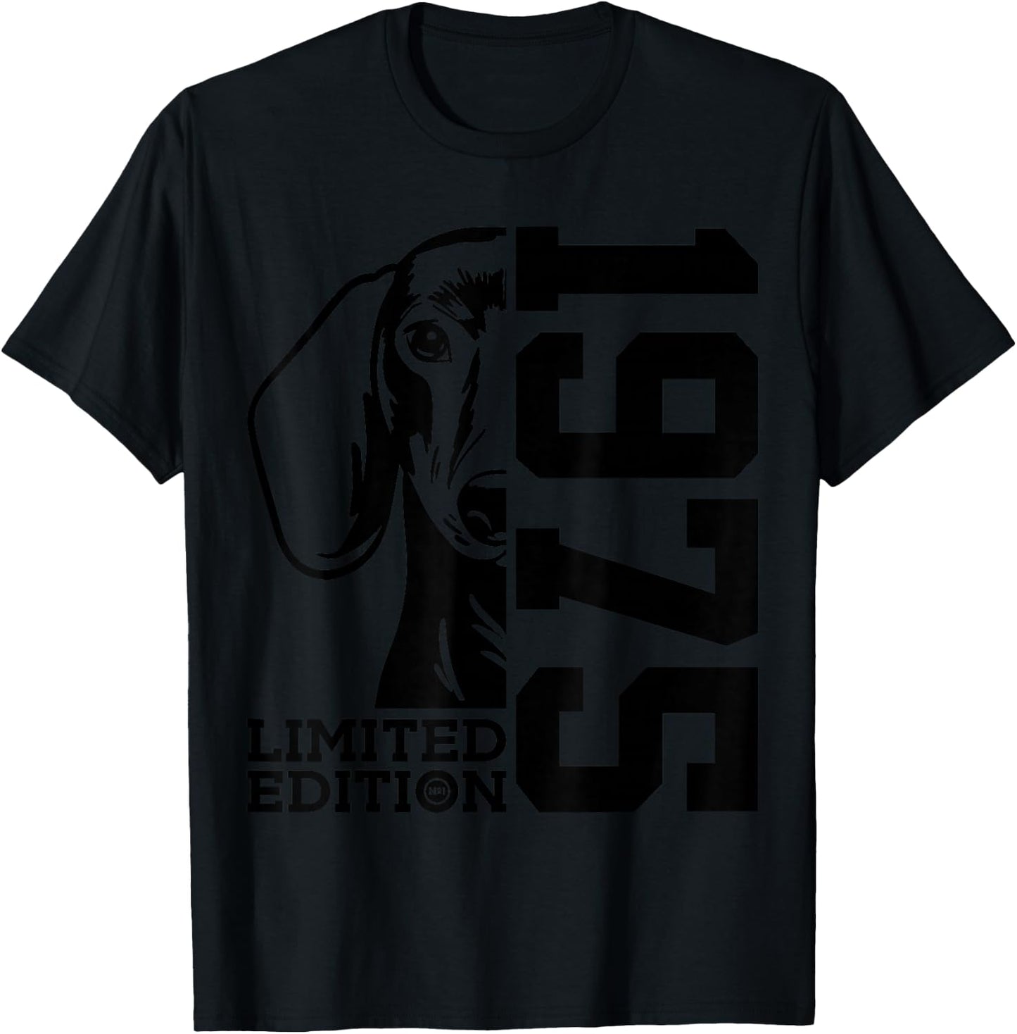 51st Birthday Dachshund Limited Edition 1975 T-Shirt - T-Shirt | Black