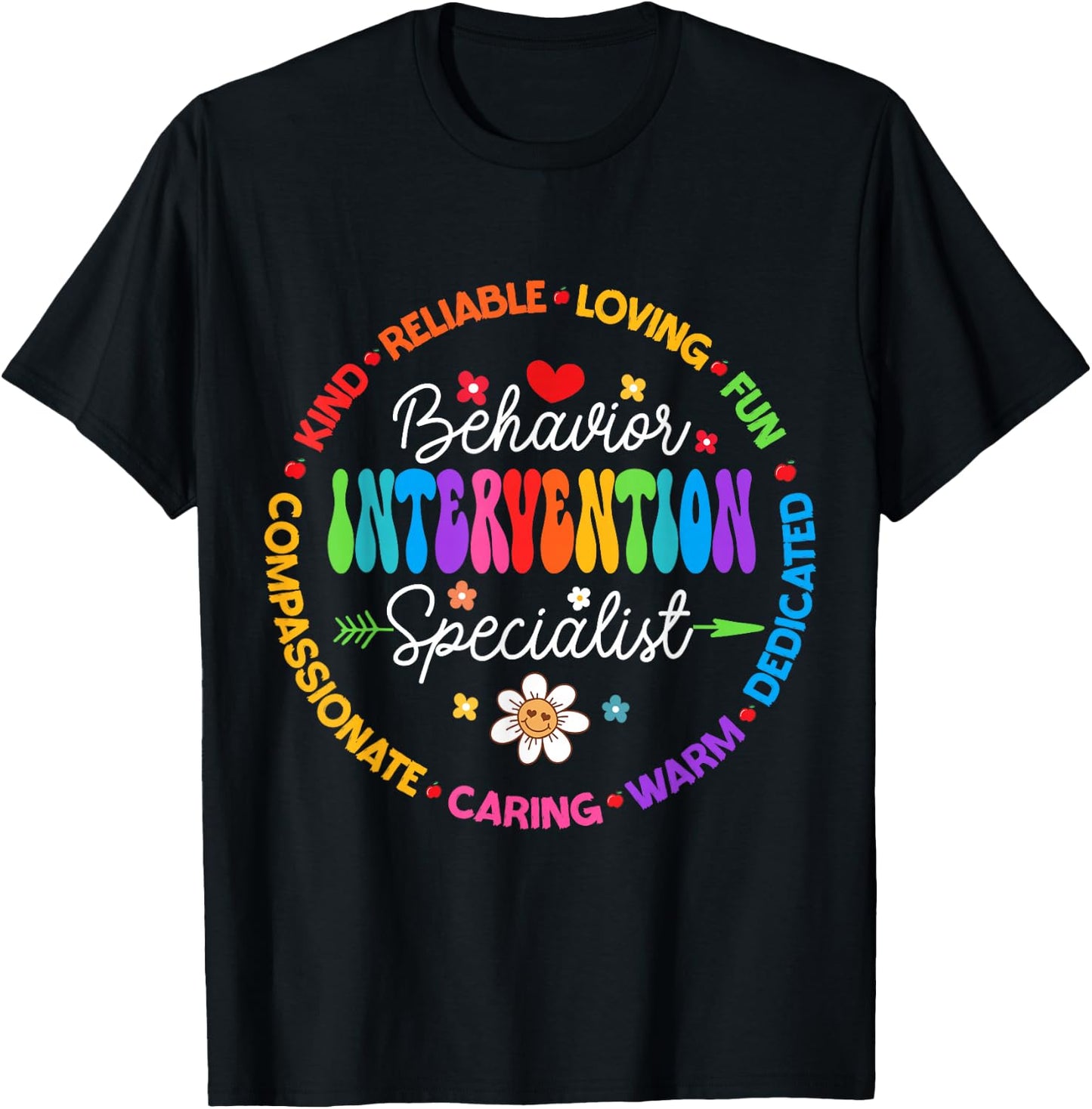 Groovy Behavior Intervention Specialist Back to School T-Shirt - T-Shirt | Black