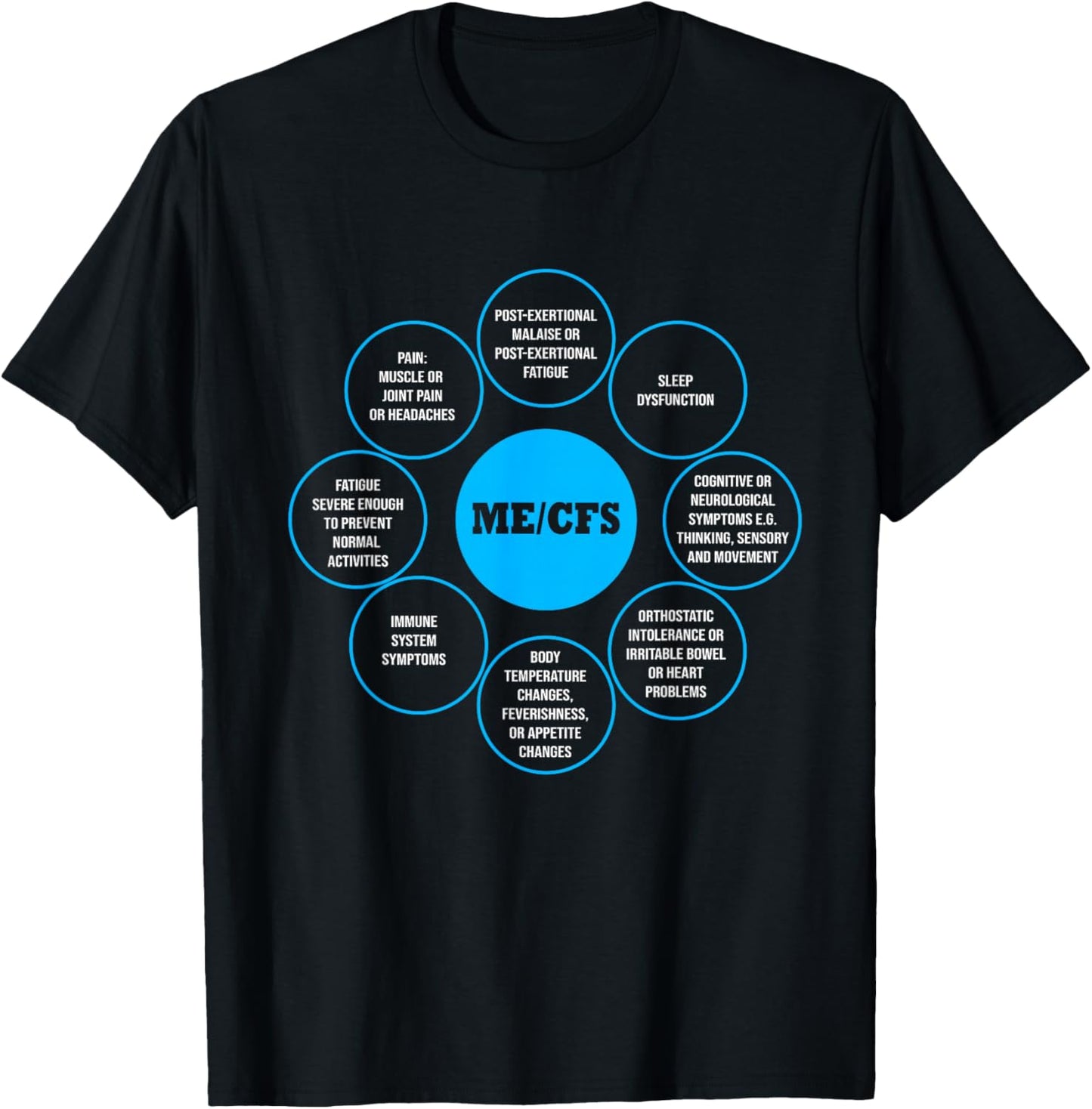 ME/CFS Awareness Symptoms Awareness Chronic Fatigue Syndrome T-Shirt - T-Shirt | Black
