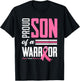 Proud Son Of A Warrior Mom Breast Cancer Awareness T-Shirt - T-Shirt | Black