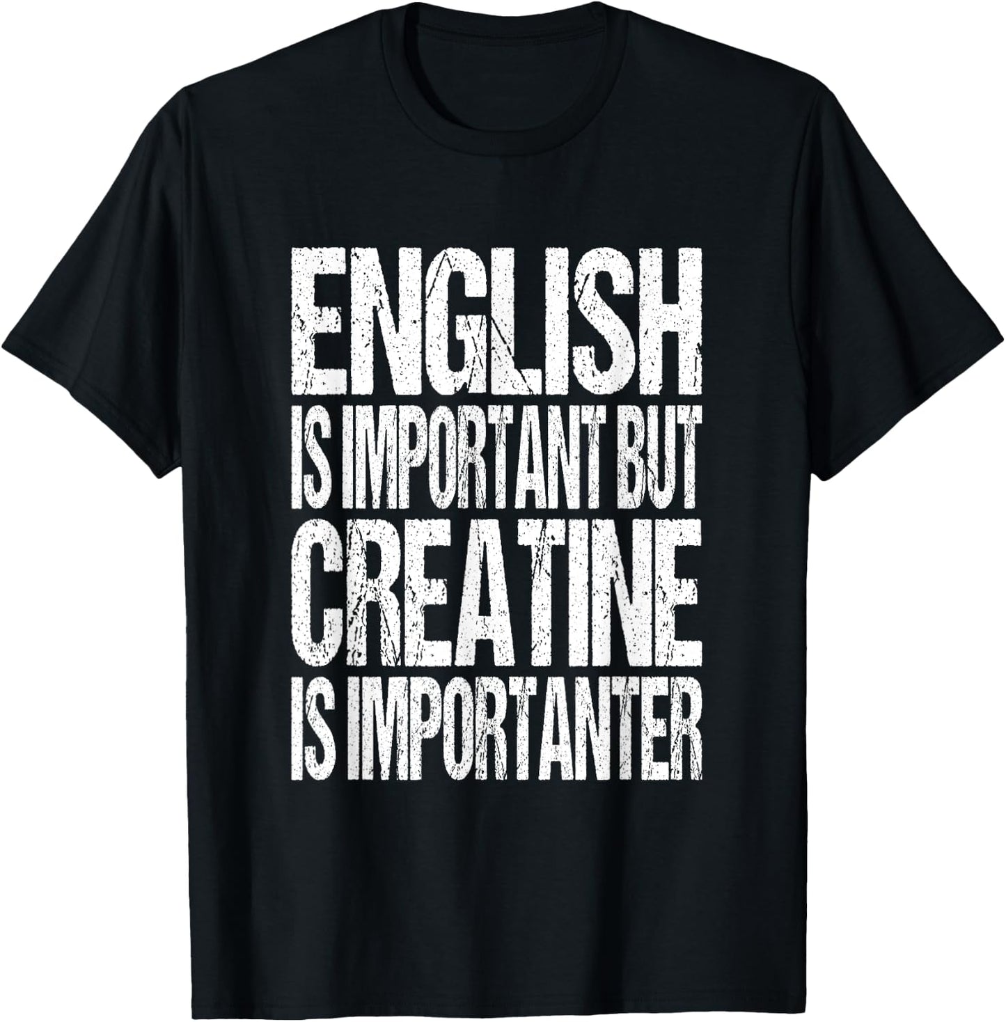 Creatine Monohydrate Joke - Funny Workout Gym Saying T-Shirt - T-Shirt | Black