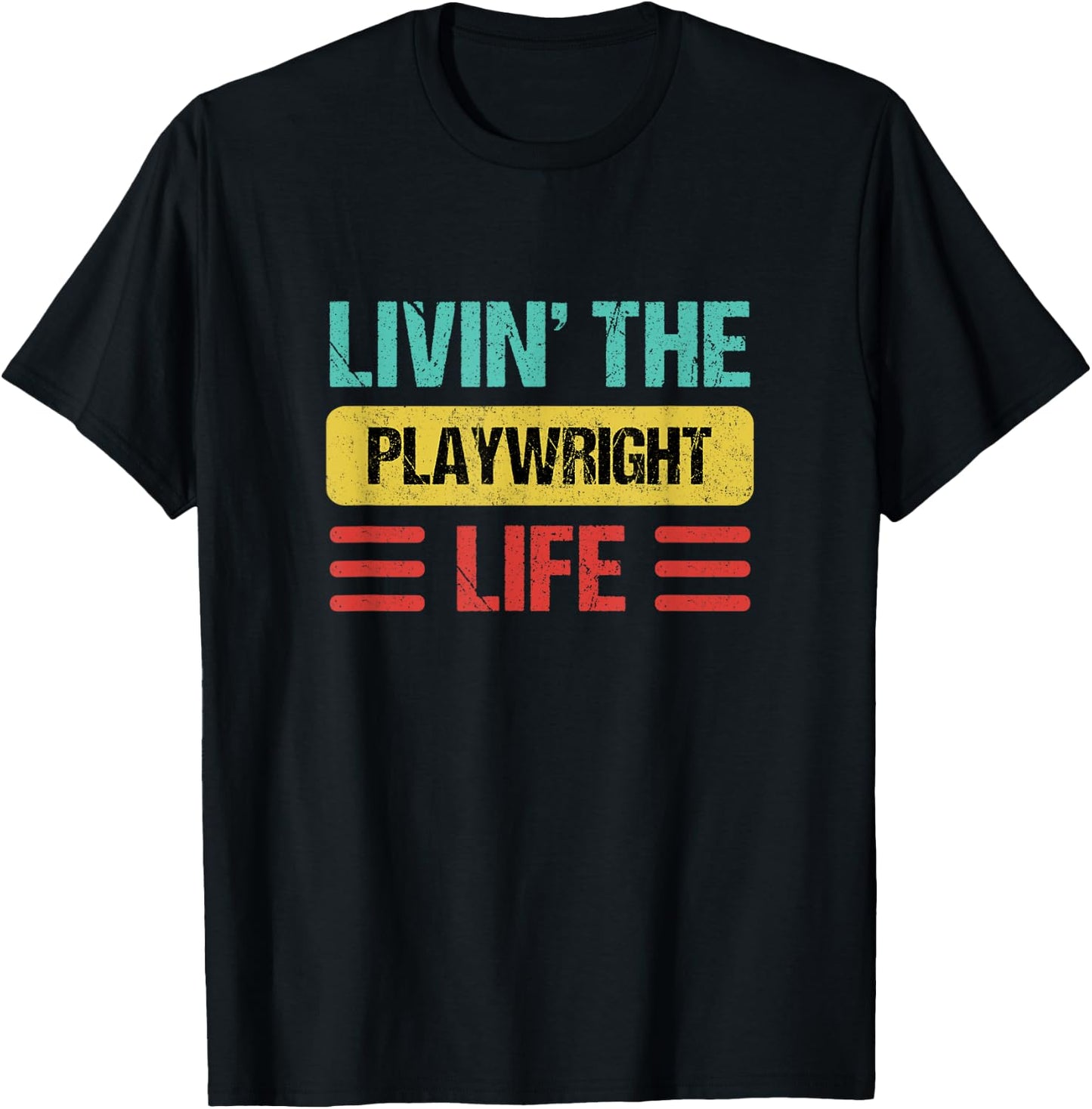 Playwright Shirts & Gifts -Adults Black Small Short Sleeve T-Shirt - T-Shirt | Black