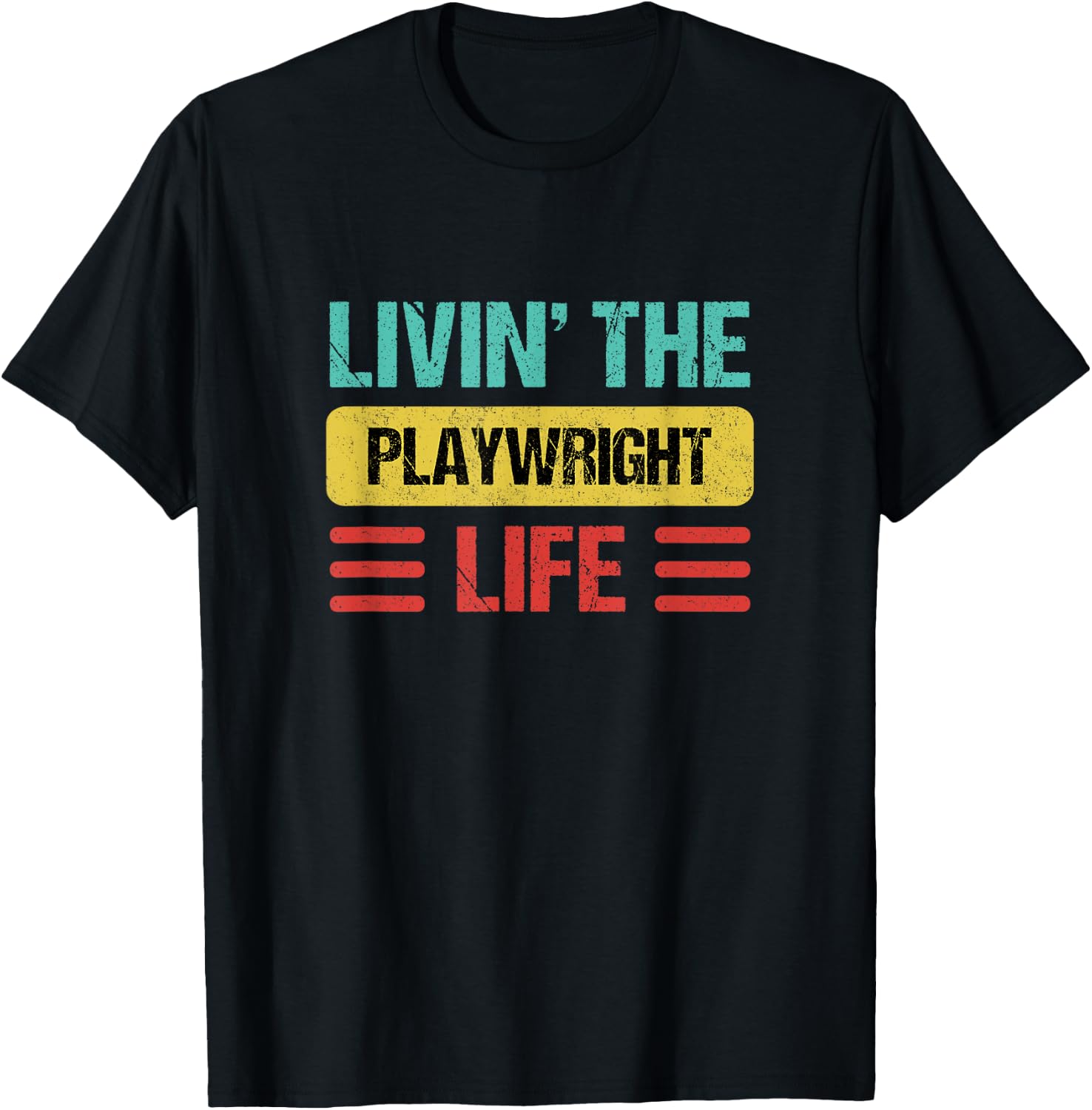 Playwright Shirts & Gifts -Adults Black Small Short Sleeve T-Shirt - T-Shirt | Black