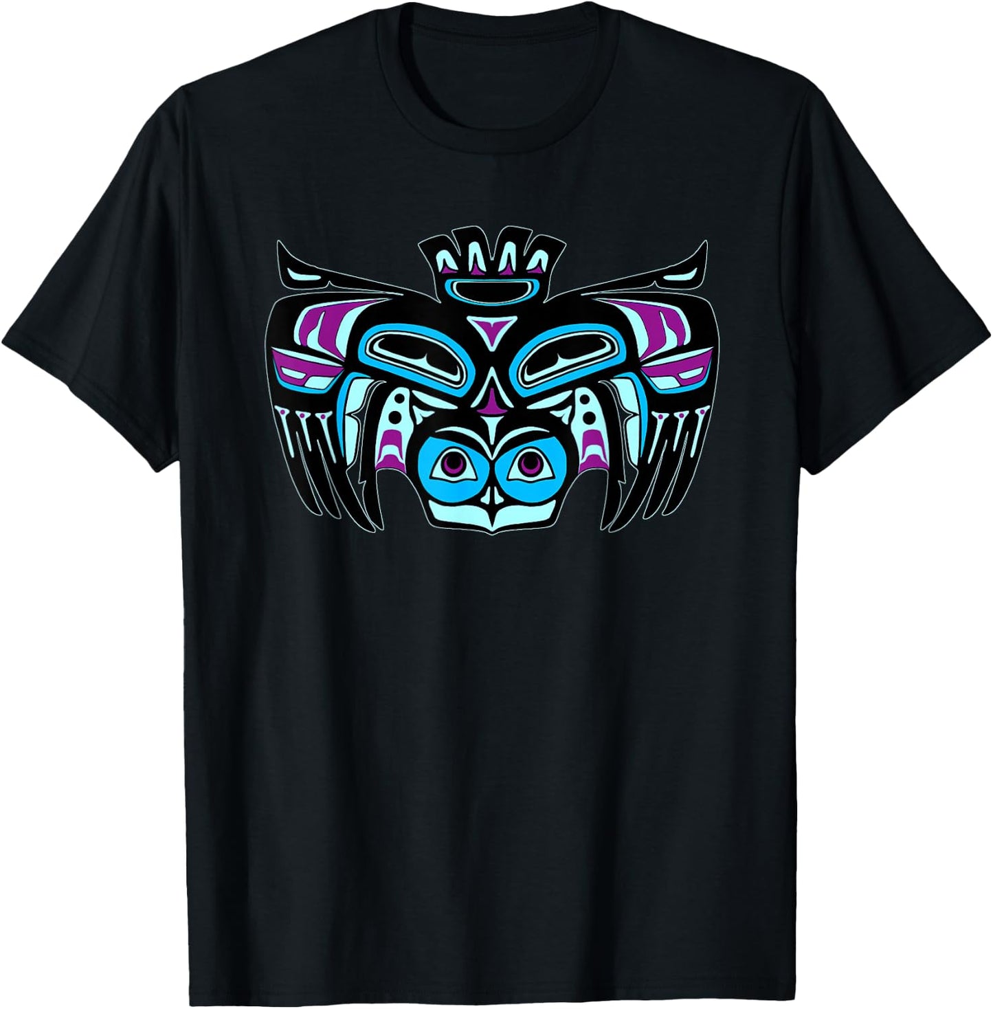 Alaska Native American Style Tlingit Haida Indian Owl Spirit T-Shirt - T-Shirt | Black