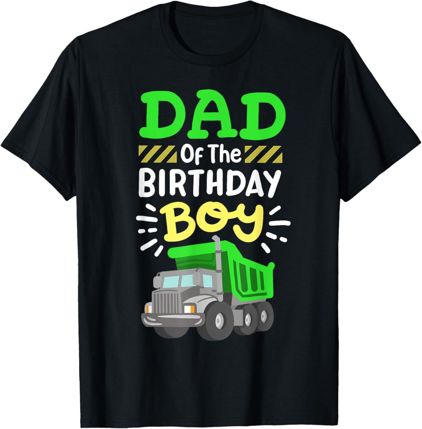 Dad Of The Birthday Boy Garbage Truck Birthday Family T-Shirt - T-Shirt | Black