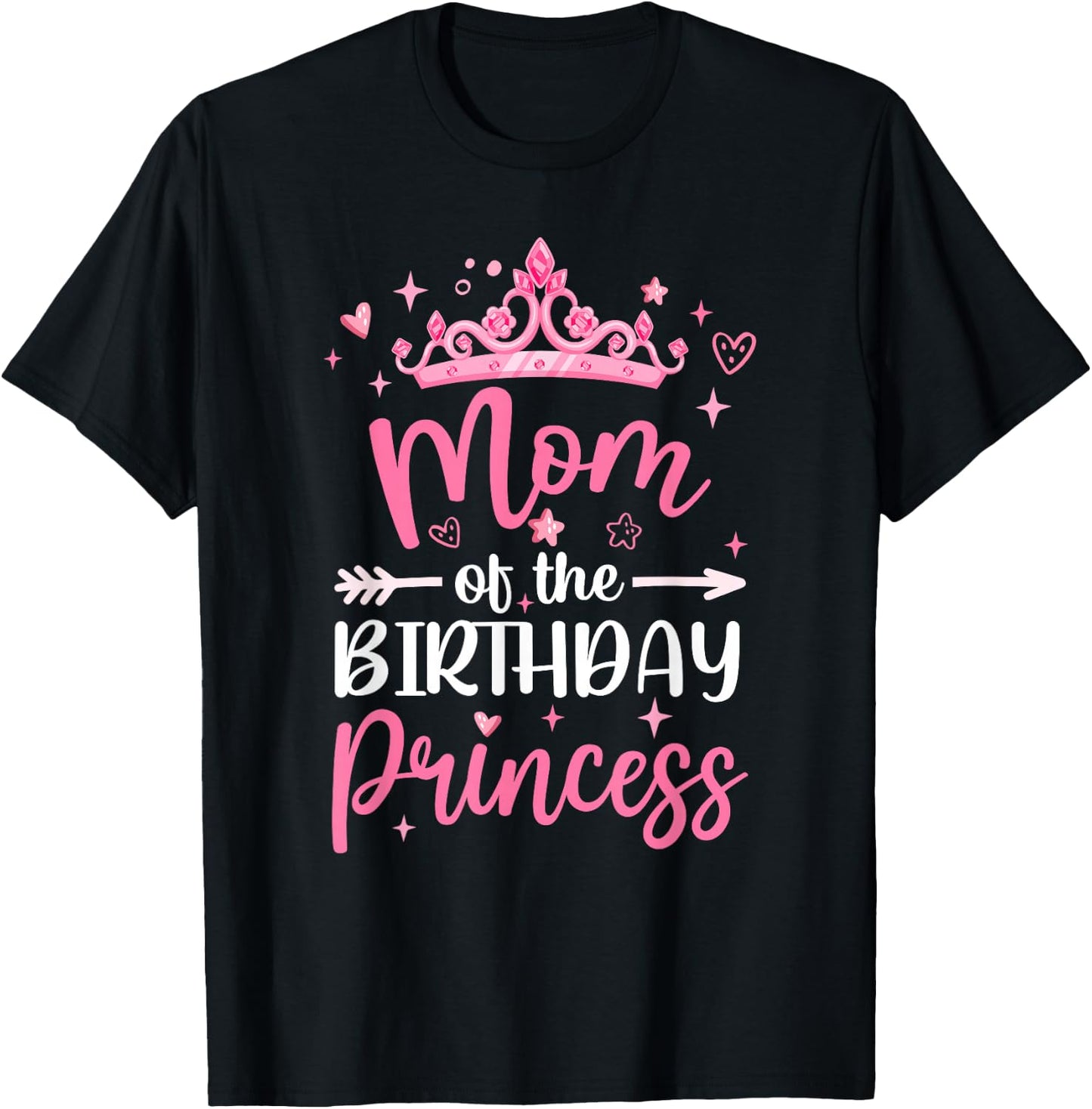 Mom Of The Birthday Princess Birthday Girl Kid Family T-Shirt - T-Shirt | Black
