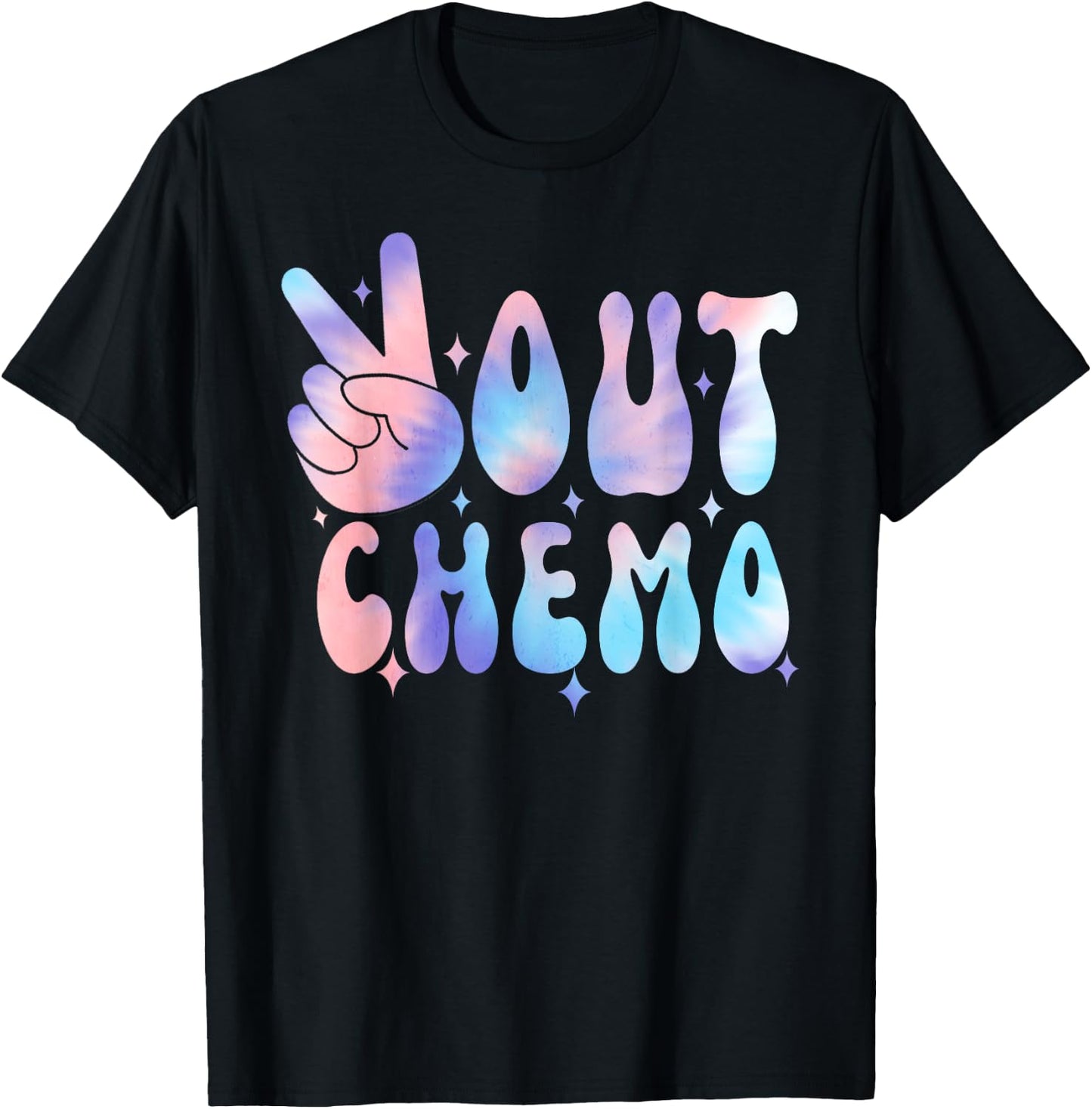 Peace-Out Chemo Last Day Of Chemo End Chemotherapy Cancer , Small, Black T-Shirt - T-Shirt | Black