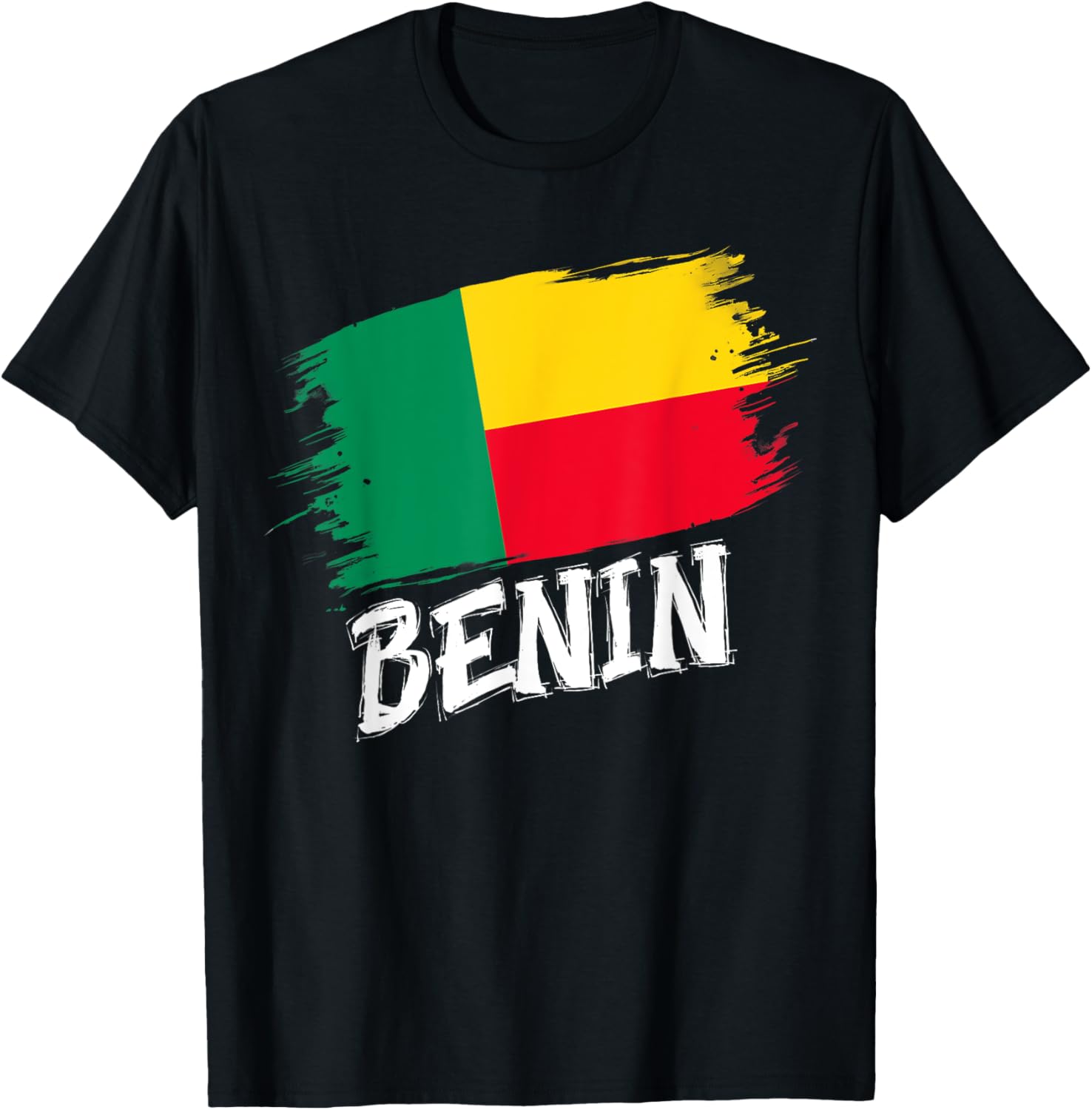 Patriotic Retro Beninese Flag Benin T-Shirt - T-Shirt | Black