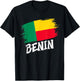 Patriotic Retro Beninese Flag Benin T-Shirt - T-Shirt | Black