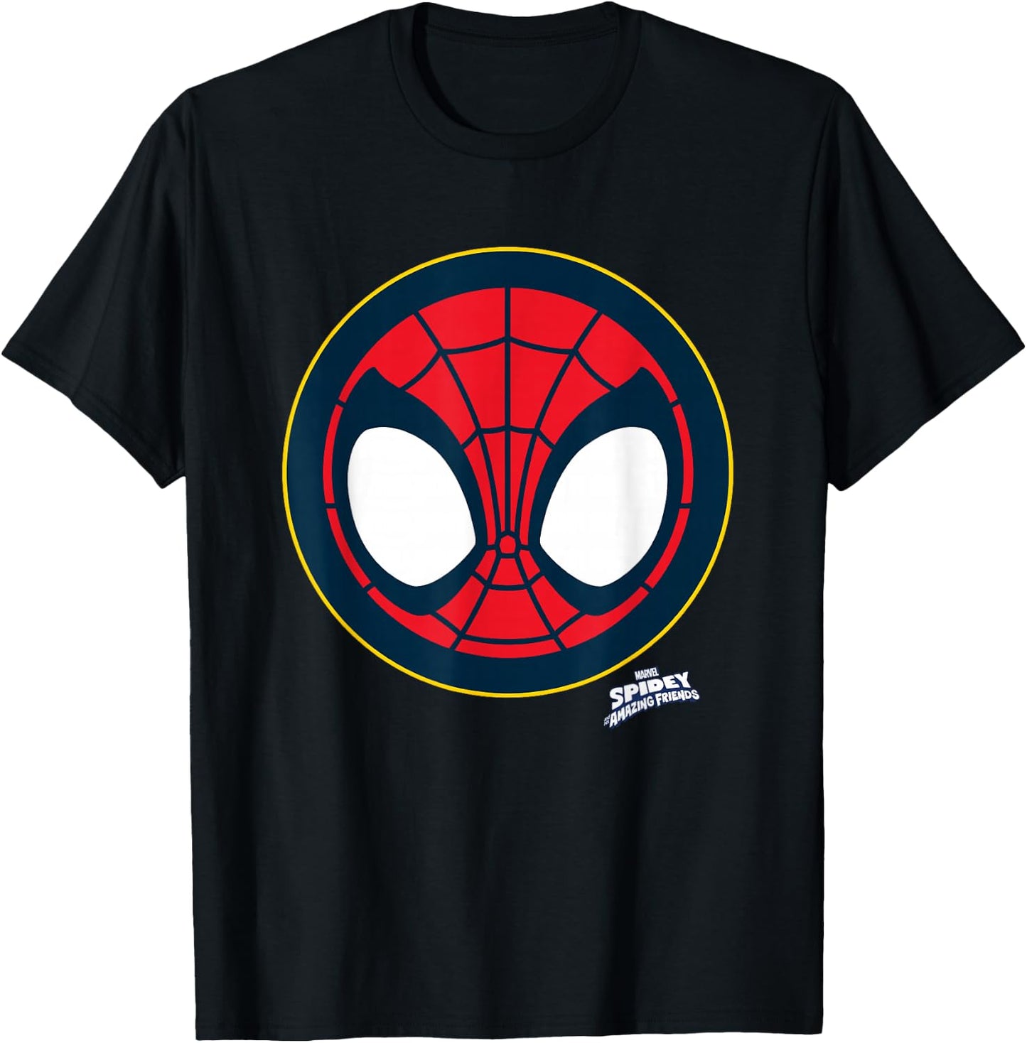 Marvel Spidey and His Amazing Friends Spidey Face Emblem T-Shirt - T-Shirt | Black