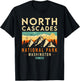 North Cascades Est 1968 Washington Retro National Park T-Shirt - T-Shirt | Black