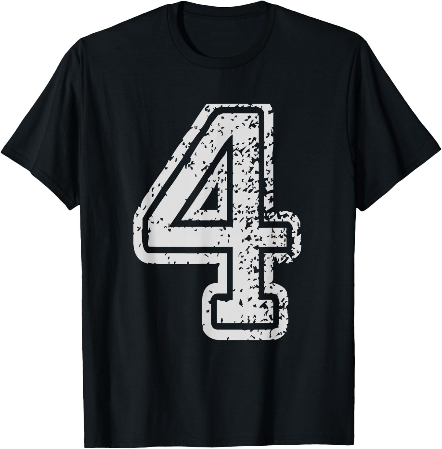 Team Jersey Uniforms Number 4 Four School Sports Birthdays T-Shirt - T-Shirt | Black