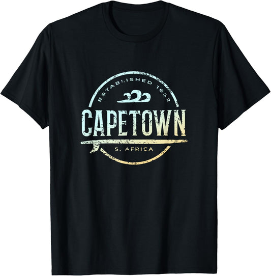 Capetown South Africa - Retro Capetown S Africa Vintage Surf T-Shirt - T-Shirt | Black