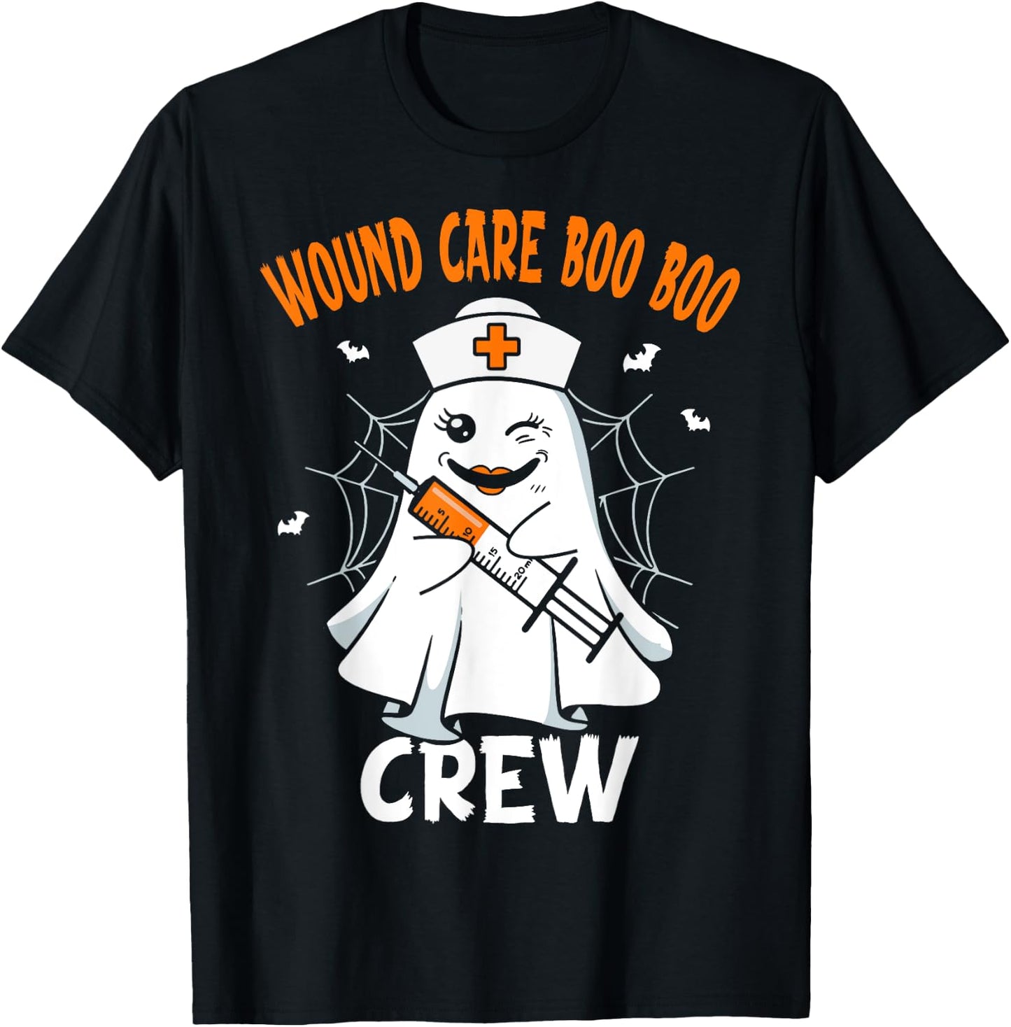 Wound Care Nurse Boo Crew Nurse Halloween Costume T-Shirt - T-Shirt | Black