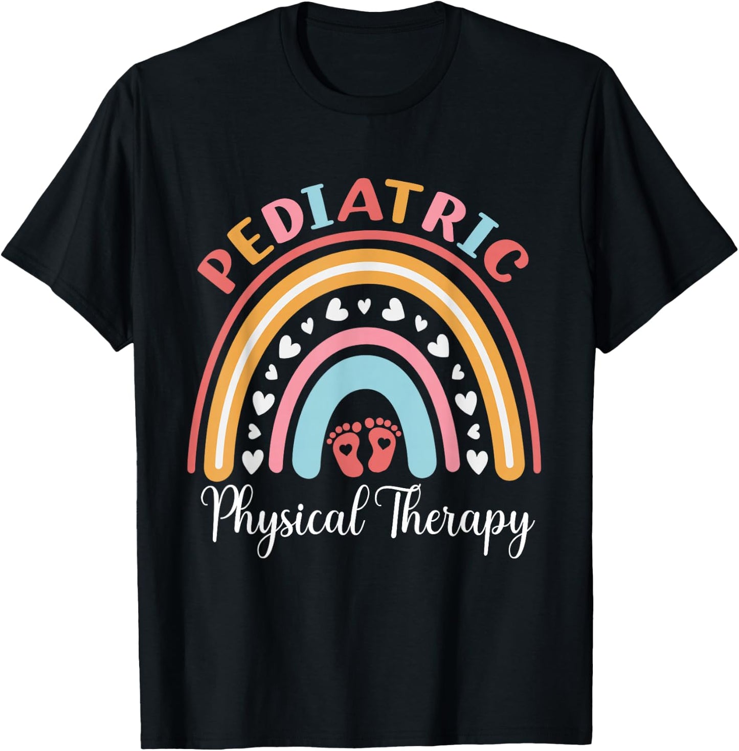 Pediatric Physical Therapy Pediatric PT Rainbow T-Shirt - T-Shirt | Black