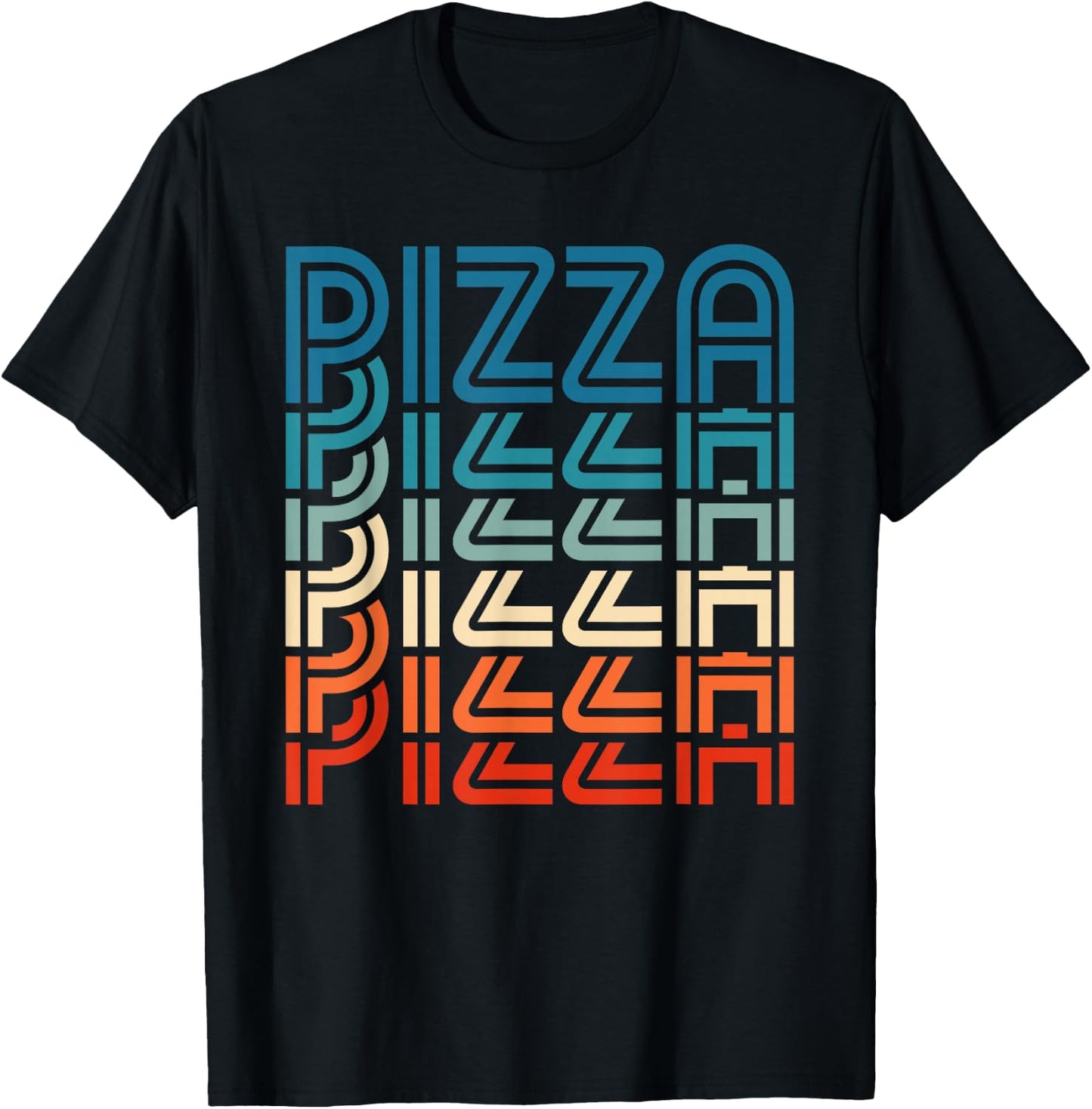 Funny Pizza Retro Vintage Carb Gluten Pizza Lover T-Shirt - T-Shirt | Black