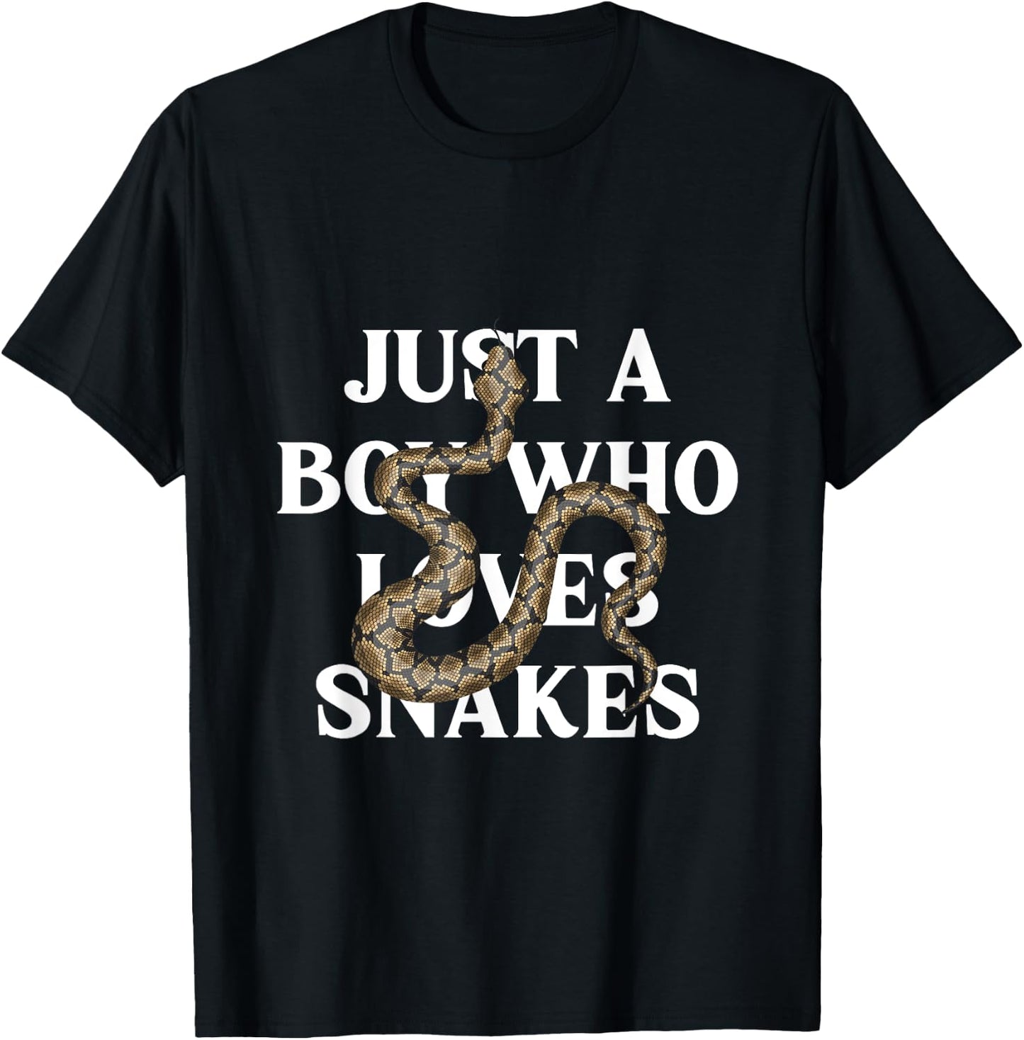 Boy Who Loves Snakes Reptile Reptiles Animal Pet Gift T-Shirt - T-Shirt | Black