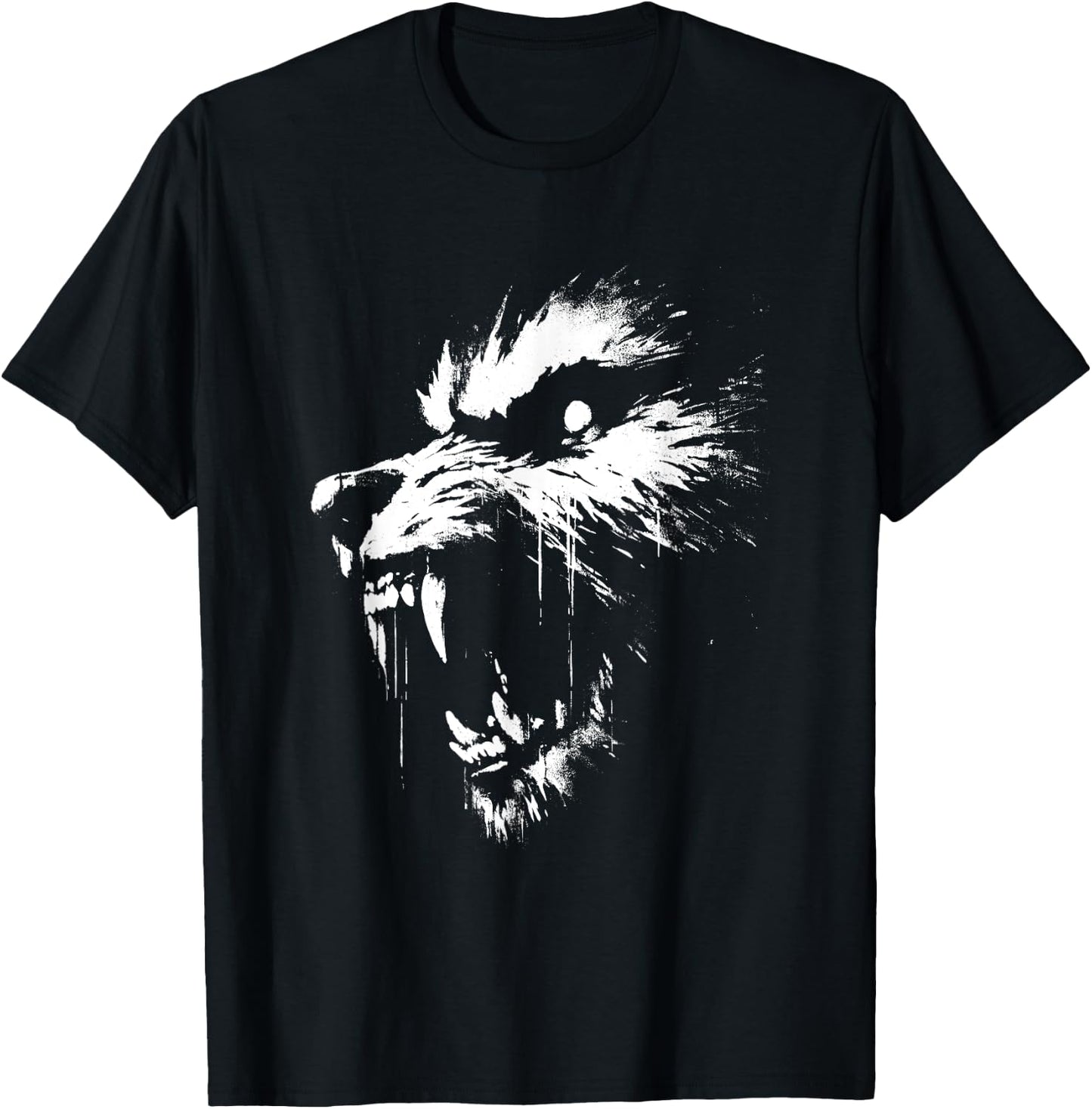 Werewolf - Vintage Spooky Werewolf Halloween Lover T-Shirt - T-Shirt | Black