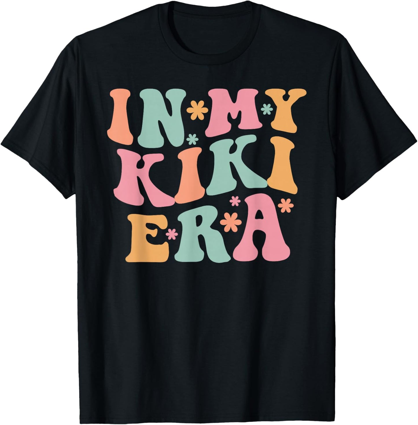 Retro Groovy In My Kiki Era Happy Mother's Day T-Shirt - T-Shirt | Black