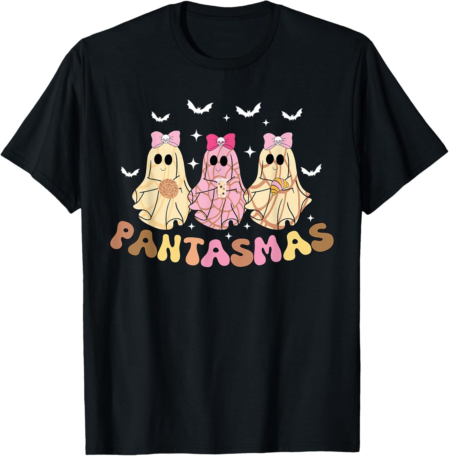 Pantasmas Funny Conchas Mexican Halloween Spooky ghosts T-Shirt - T-Shirt | Black