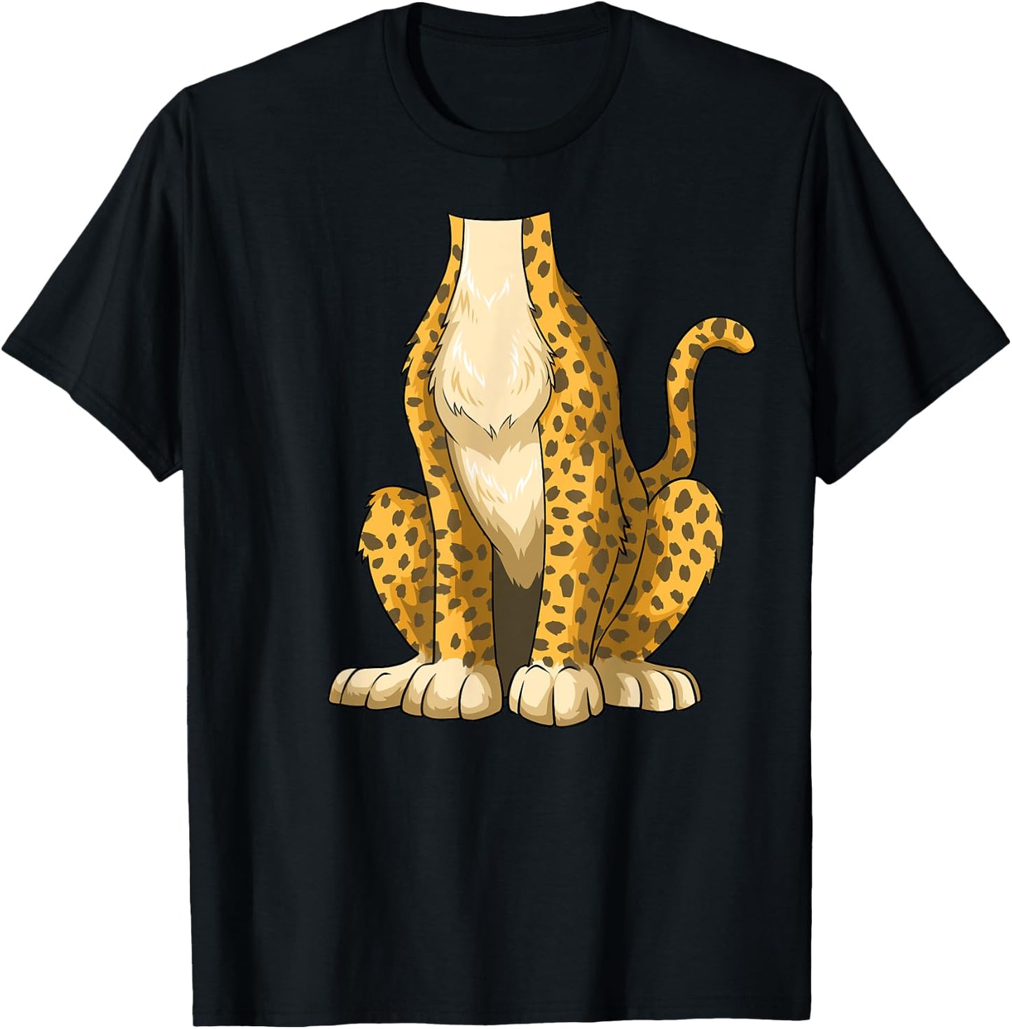 Easy Cheetah Costume Cheetah Body Headless Cheetah Costume T-Shirt - T-Shirt | Black