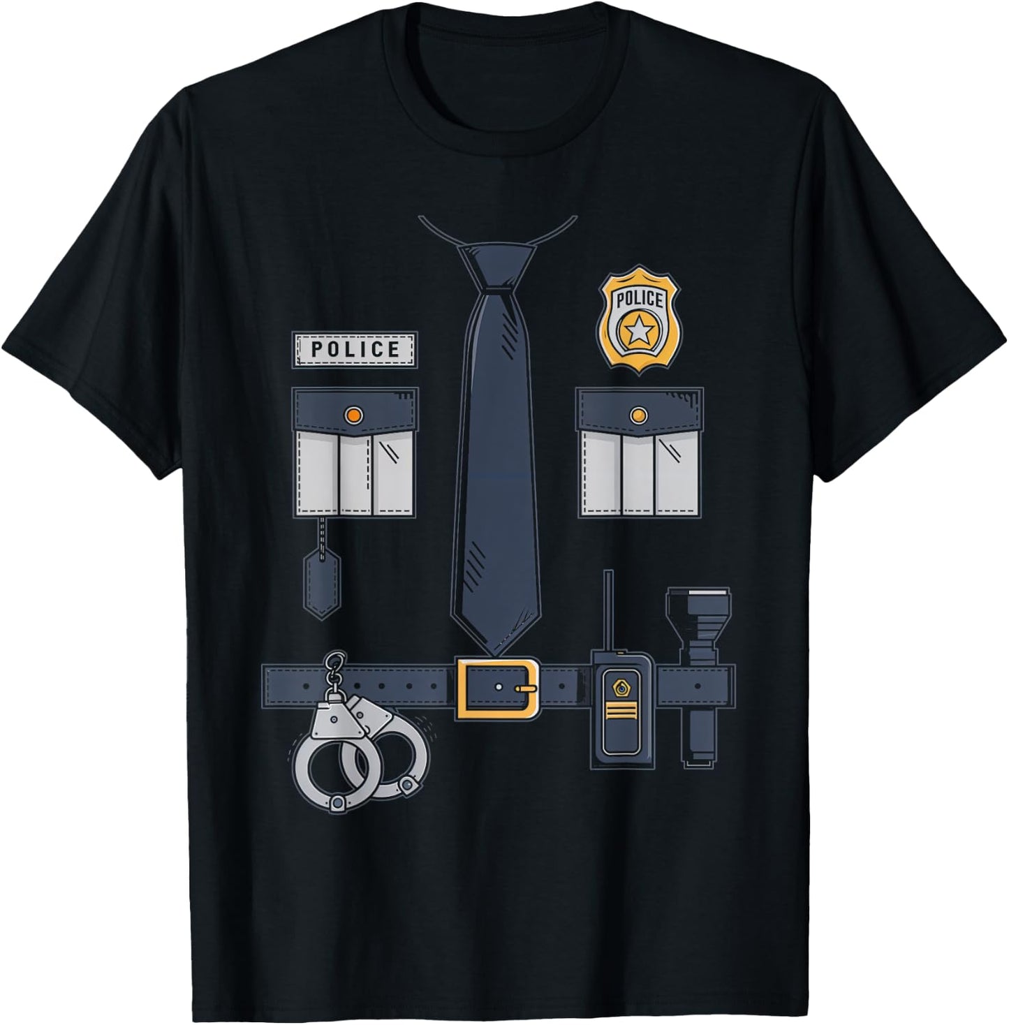 Police Costume Gear Police Officer Law Enforcement Uniform T-Shirt - T-Shirt | Black