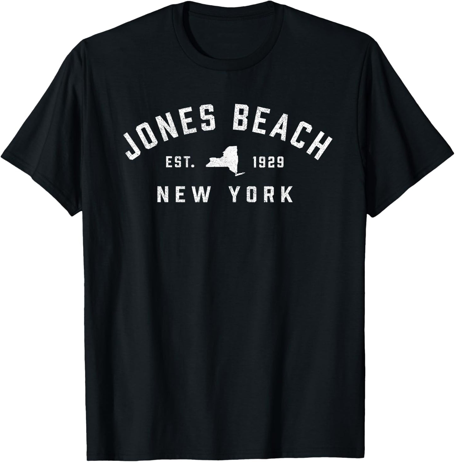 Jones Beach New York Est Vintage Preppy Throwback T-Shirt - T-Shirt | Black