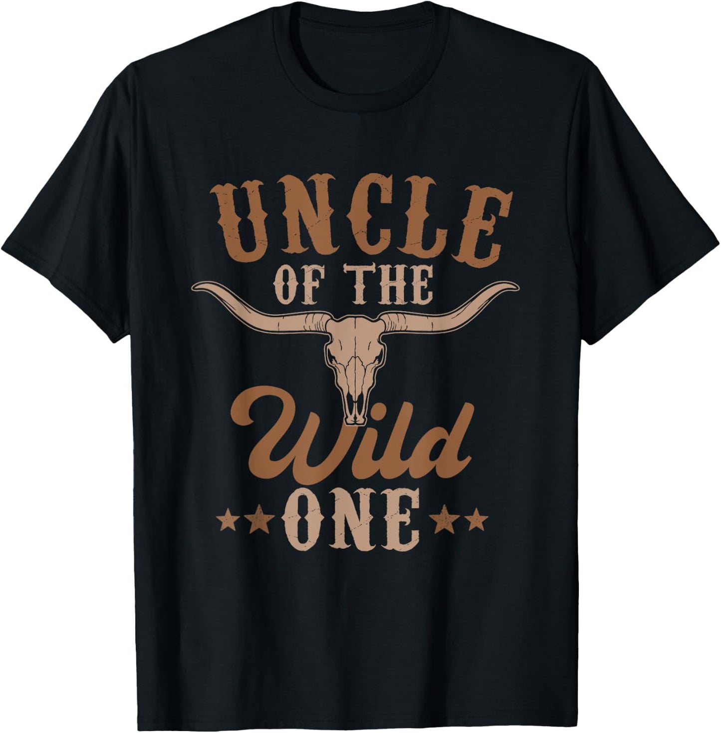 Uncle Of The Wild One Cowboy Western Rodeo Party Matching T-Shirt - T-Shirt | Black