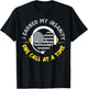 911 Dispatcher Thin Gold Yellow Line American Flag I Earned T-Shirt - T-Shirt | Black