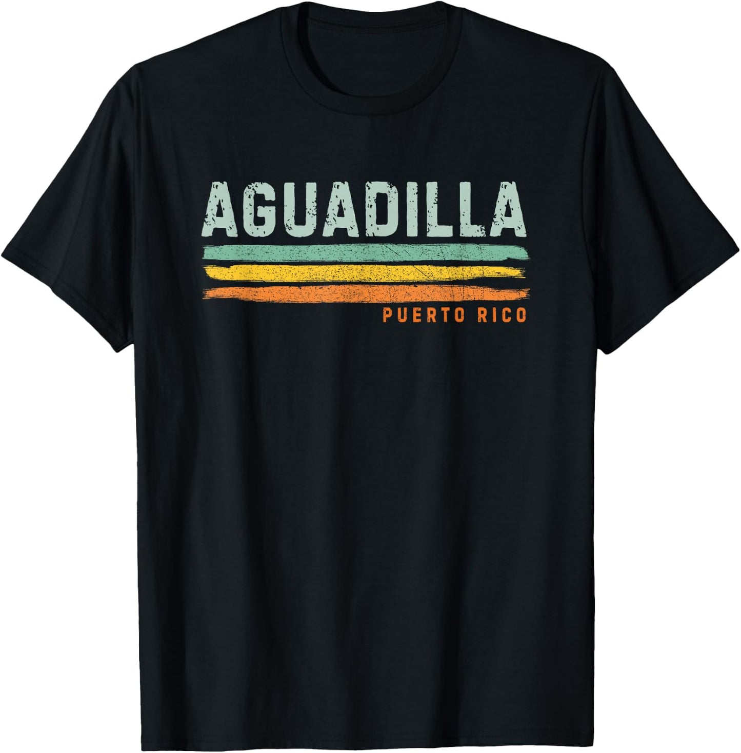 Vintage Stripes Aguadilla PR T-Shirt - T-Shirt | Black