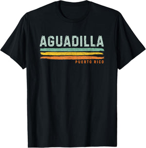 Vintage Stripes Aguadilla PR T-Shirt - T-Shirt | Black