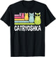 Catryoshka Cute Cats Matryoshka Russian Nesting Doll T-Shirt - T-Shirt | Black