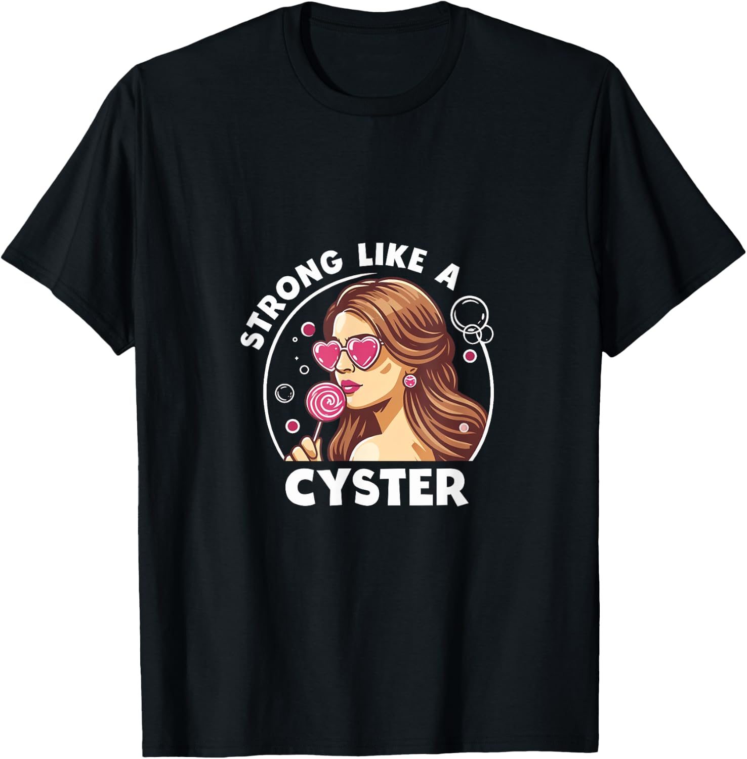 Strong Like A Cyster PCOS Awareness Women's Health Support T-Shirt - T-Shirt | Black