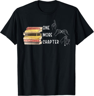 One More Chapter Sign Language Deaf Reading Book Lover T-Shirt - T-Shirt | Black