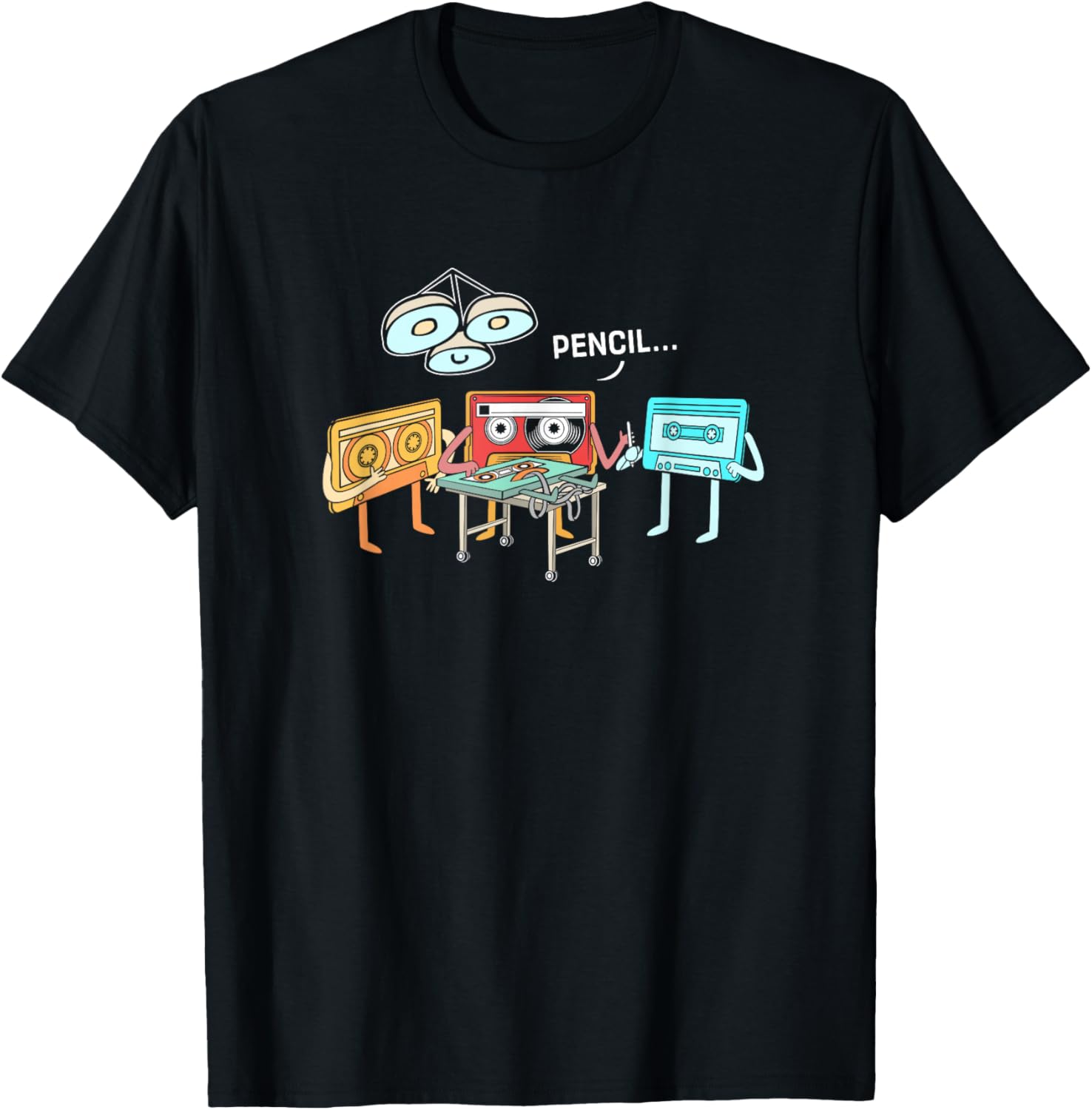 Surgery Cassette Tape Pencil Funny 90s Cassette T-Shirt - T-Shirt | Black