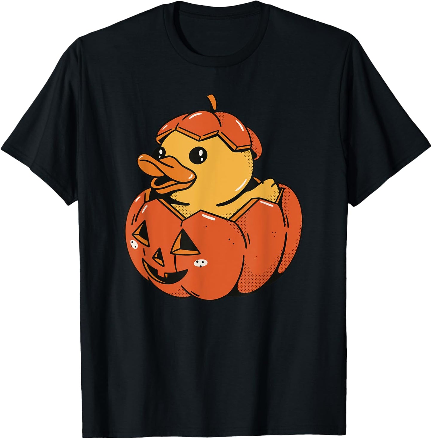 Rubber Duck Pumpkin - Funny Halloween T-Shirt - T-Shirt | Black