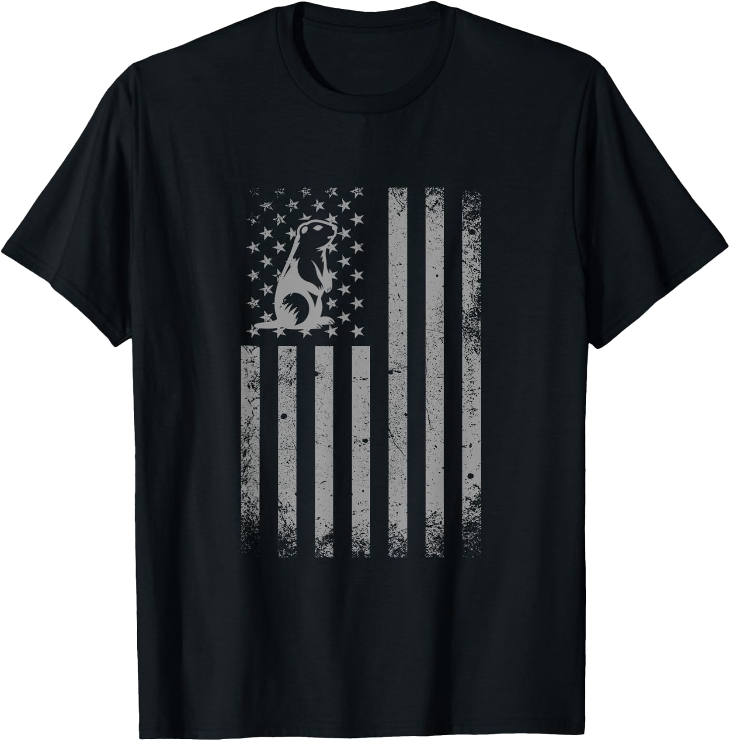 American Flag Prairie Dog Shirt Patriotic Prairie Dogs Men Women Kids T-Shirt - T-Shirt | Black