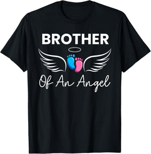 Brother of an Angel Pregnancy Infant Loss Baby Stillbirth T-Shirt - T-Shirt | Black