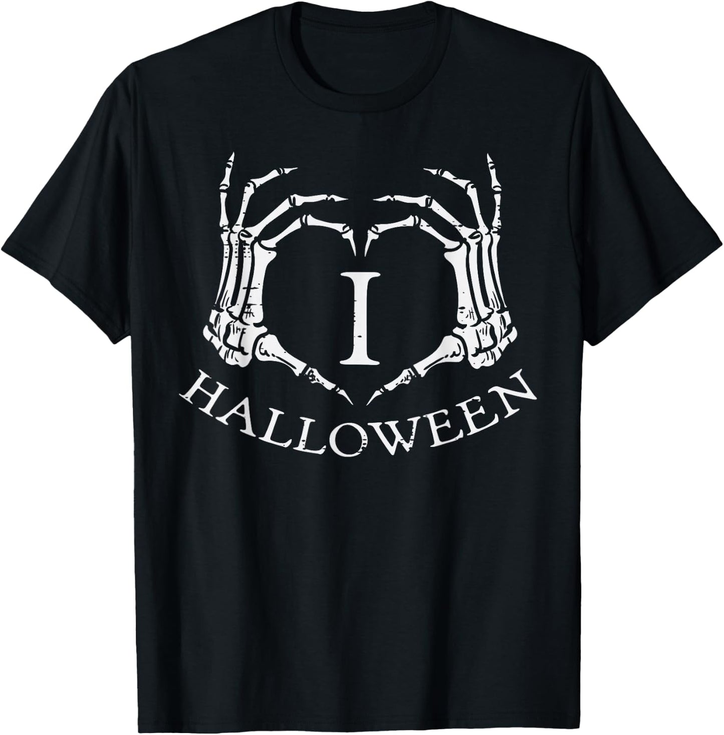 I Heart Love Halloween Skeleton Hand Costume Men Women Kids T-Shirt - T-Shirt | Black