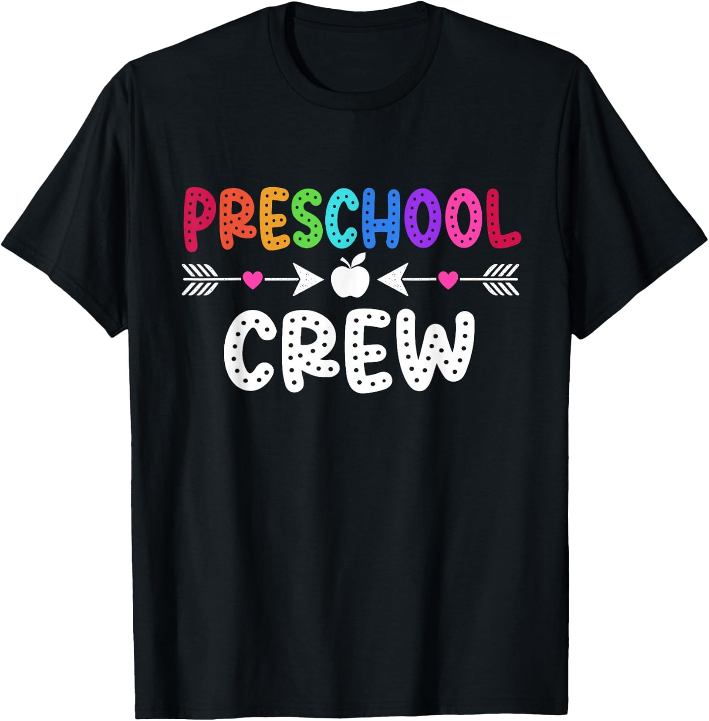 Preschool Crew Teacher Student Preschool Back To School T-Shirt - T-Shirt | Black