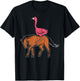 Flamingo Riding Horse Funny Bird Animal Lover Men Women Kids T-Shirt - T-Shirt | Black
