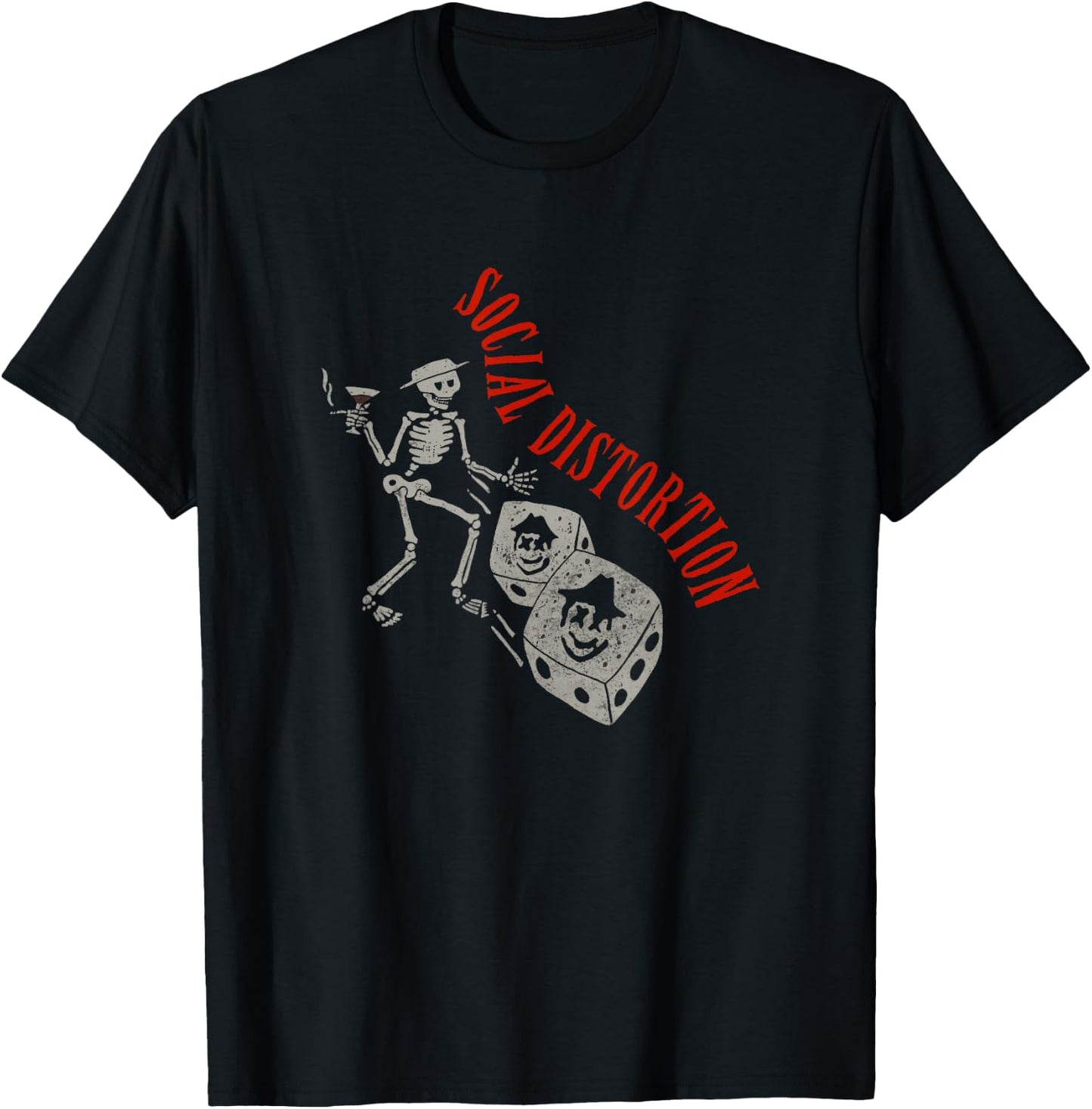 Official Social Distortion Skelly Dice T-Shirt - T-Shirt | Black