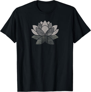 Namaste! Distressed Vintage Lotus Flower Gift T-Shirt - T-Shirt | Black