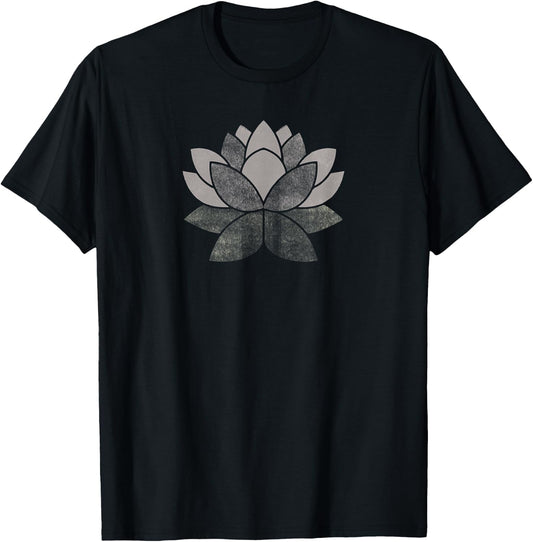 Namaste! Distressed Vintage Lotus Flower Gift T-Shirt - T-Shirt | Black